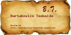 Bartakovics Teobalda névjegykártya